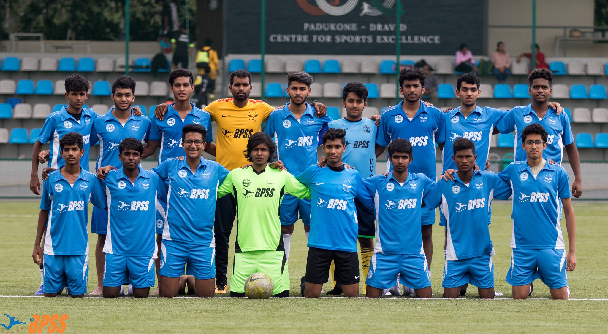 BPSS U-12 Rising Ballers squad posing for a team photo before a competitive match
